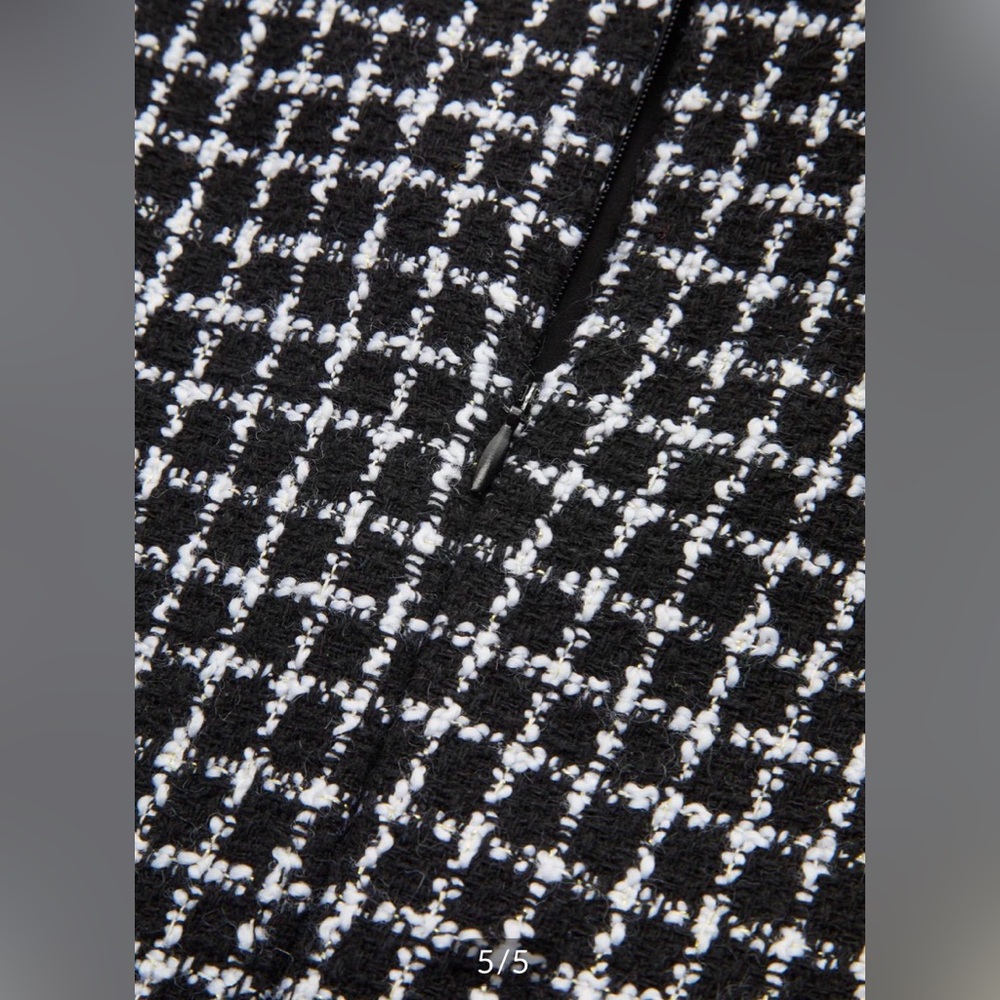 Commense plaid metal button a-line mini dress - Picture 7 of 9